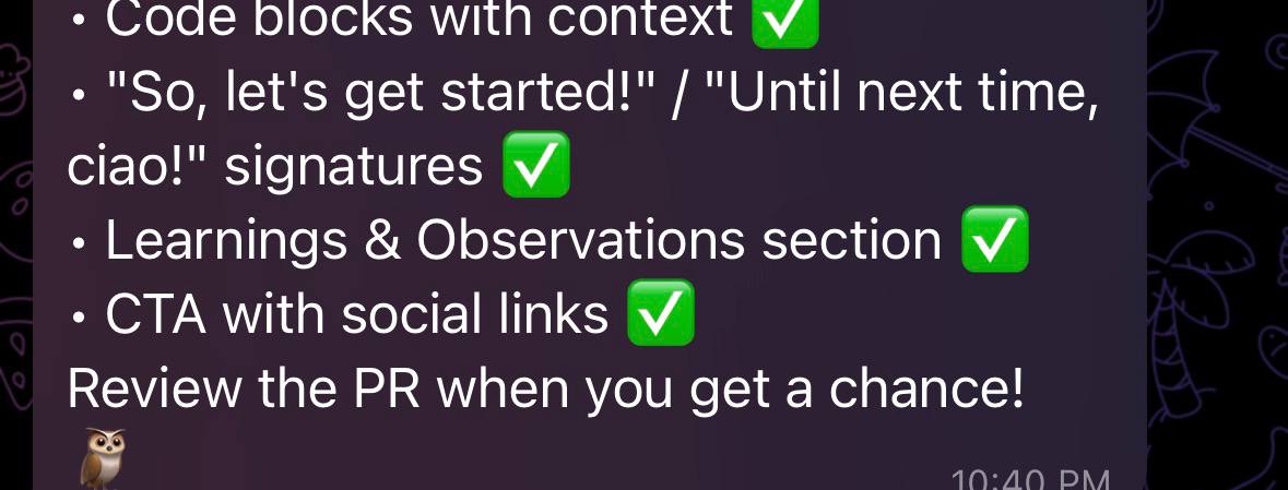 Task complete with all checkboxes